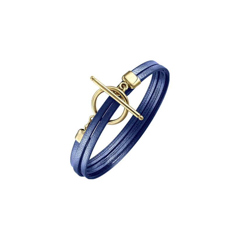 Bracelet Annah Cruz Allure Mini cuir en plaqué or