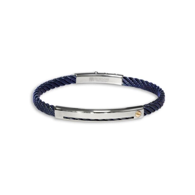 Bracelet Borsari Skema en acier bleu et or rose