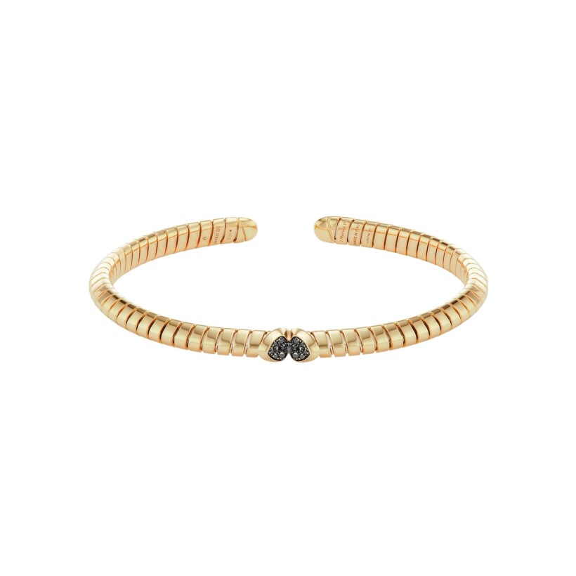 Bracelet Marina B Trisolina en or jaune et diamants noirs