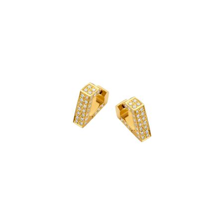 Dries Criel Brute mini earrings in yellow gold and diamonds