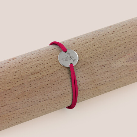 Le bracelet cordon rose fuchsia La Touquetoise argent