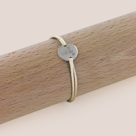 Le bracelet cordon beige La Touquetoise argent