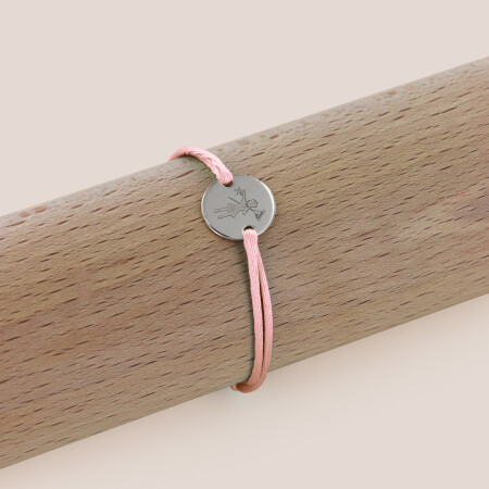 Le bracelet rose cordon La Touquetoise argent