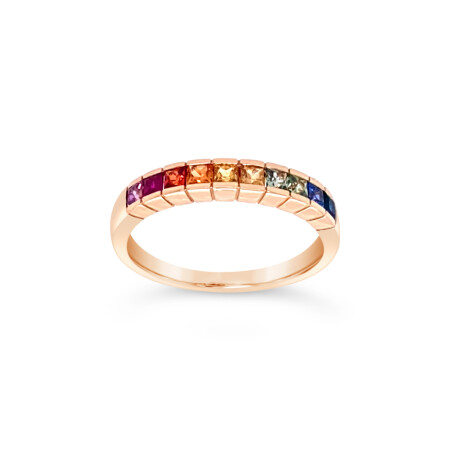 Bague Gringoire Joaillerie en or rose et saphirs