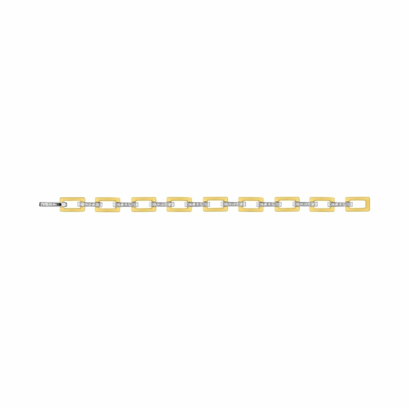 Bracelet en plaqué or et plaqué or jaune, 18cm