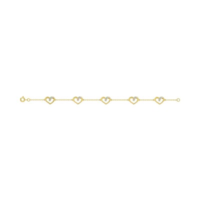 Bracelet en plaqué or et oxyde de zirconium