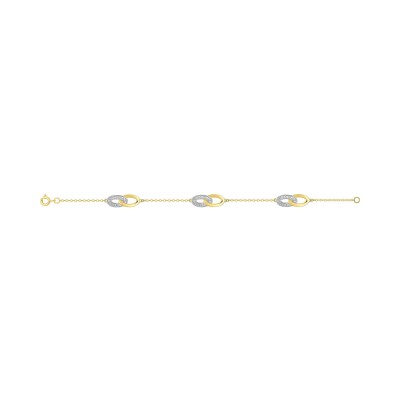 Bracelet en plaqué or et oxyde de zirconium