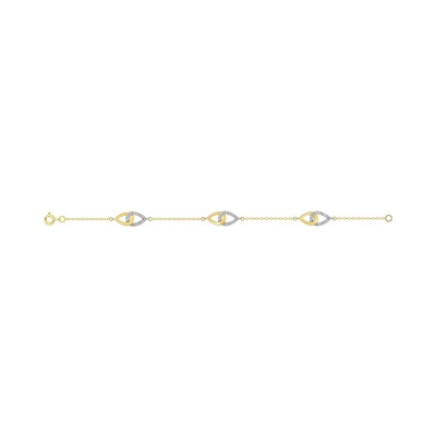 Bracelet en plaqué or et oxyde de zirconium