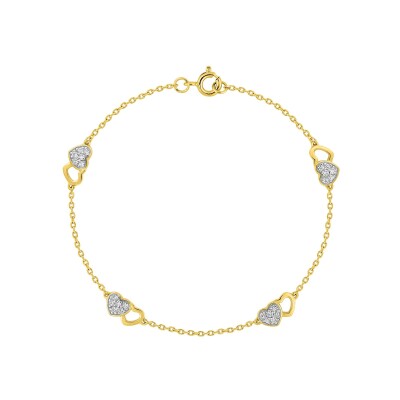 Bracelet en plaqué or et oxyde de zirconium