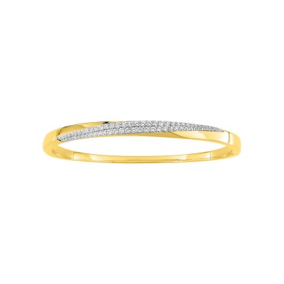 Bracelet Jonc en plaqué or et oxyde de zirconium