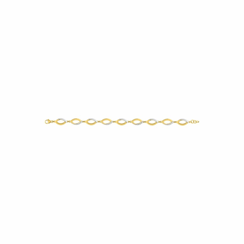 Bracelet en plaqué or jaune et blanc