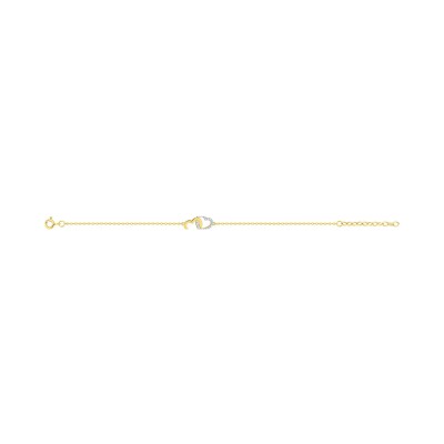 Bracelet en plaqué or et oxyde de zirconium