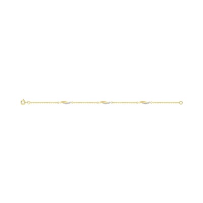 Bracelet en plaqué or et oxyde de zirconium