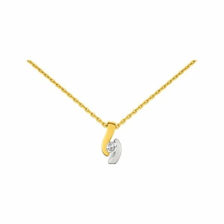 Collier en plaqué or jaune et blanc