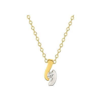Collier en plaqué or et oxyde de zirconium