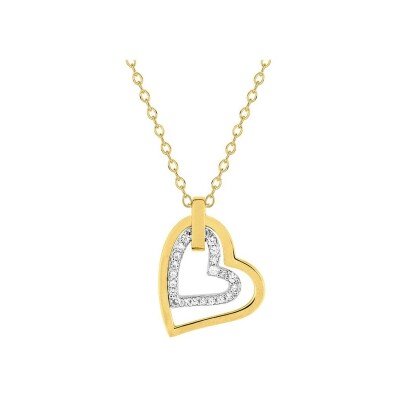 Collier en plaqué or et oxyde de zirconium