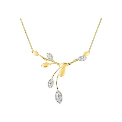 Collier en plaqué or et oxyde de zirconium