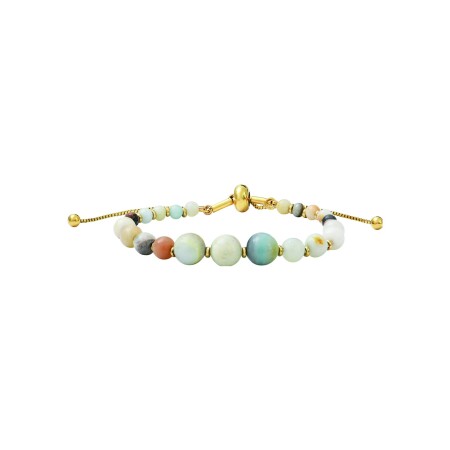 Bracelet SCOOTER en métal doré et amazonite