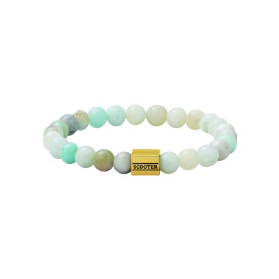 Bracelet SCOOTER en métal doré et amazonite