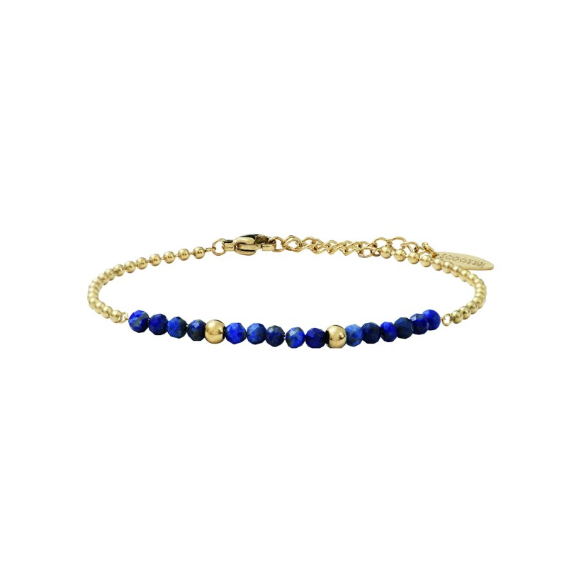 Bracelet SCOOTER en métal doré et lapis lazuli