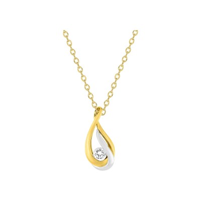 Collier en plaqué or et oxyde de zirconium