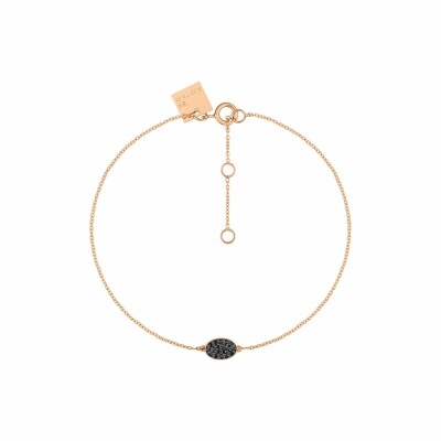 GINETTE NY ELLIPSES & SEQUINS bracelet, rose gold and black diamonds