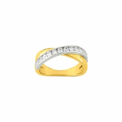 Bague en plaqué or et plaqué or jaune et oxyde de zirconium