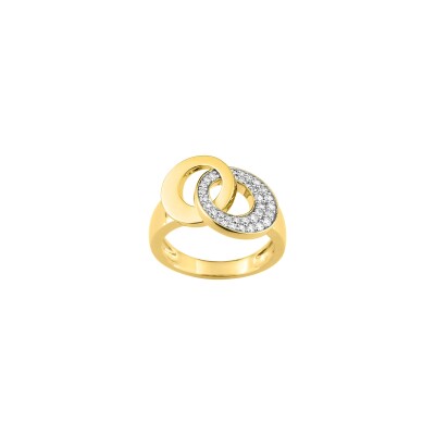 Bague en plaqué or et oxyde de zirconium