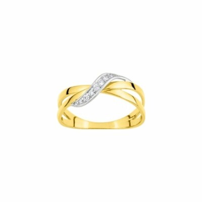 Bague en plaqué or jaune et oxyde de zirconium