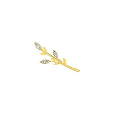 Broche en plaqué or et oxyde de zirconium
