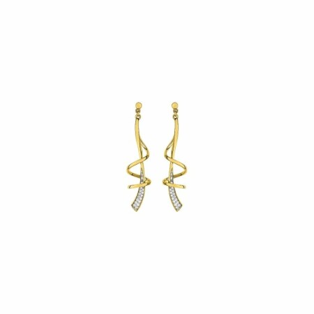 Boucles d'oreilles pendantes en plaqué or et oxydes de zirconium