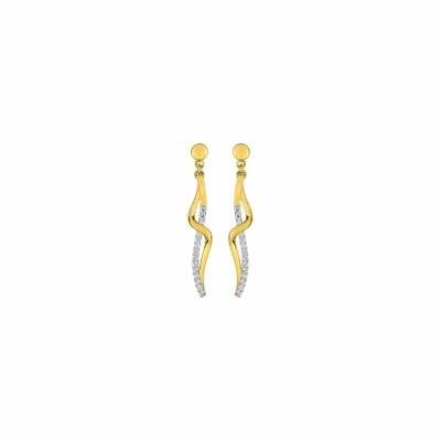 Boucles d'oreilles pendantes en plaqué or et oxydes de zirconium