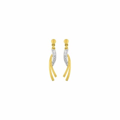 Boucles d'oreilles pendantes en plaqué or et oxydes de zirconium