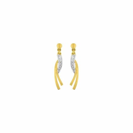 Boucles d'oreilles pendantes en plaqué or et oxydes de zirconium