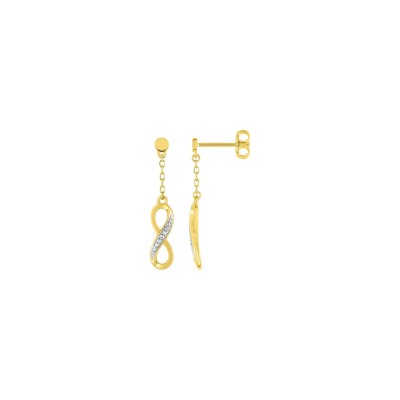 Boucles d'oreilles pendantes en plaqué or et oxydes de zirconium