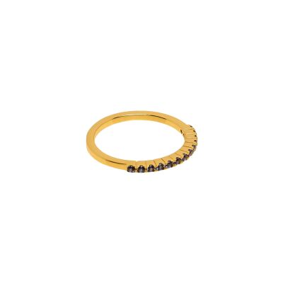 Bague Une A Une Goa en laiton doré et zircons
