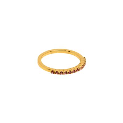 Bague Une A Une Goa en laiton doré et zircons