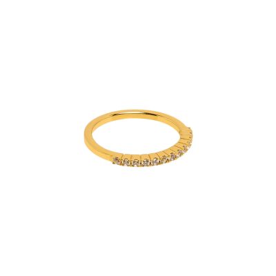 Bague Une A Une Goa en laiton doré et zircons