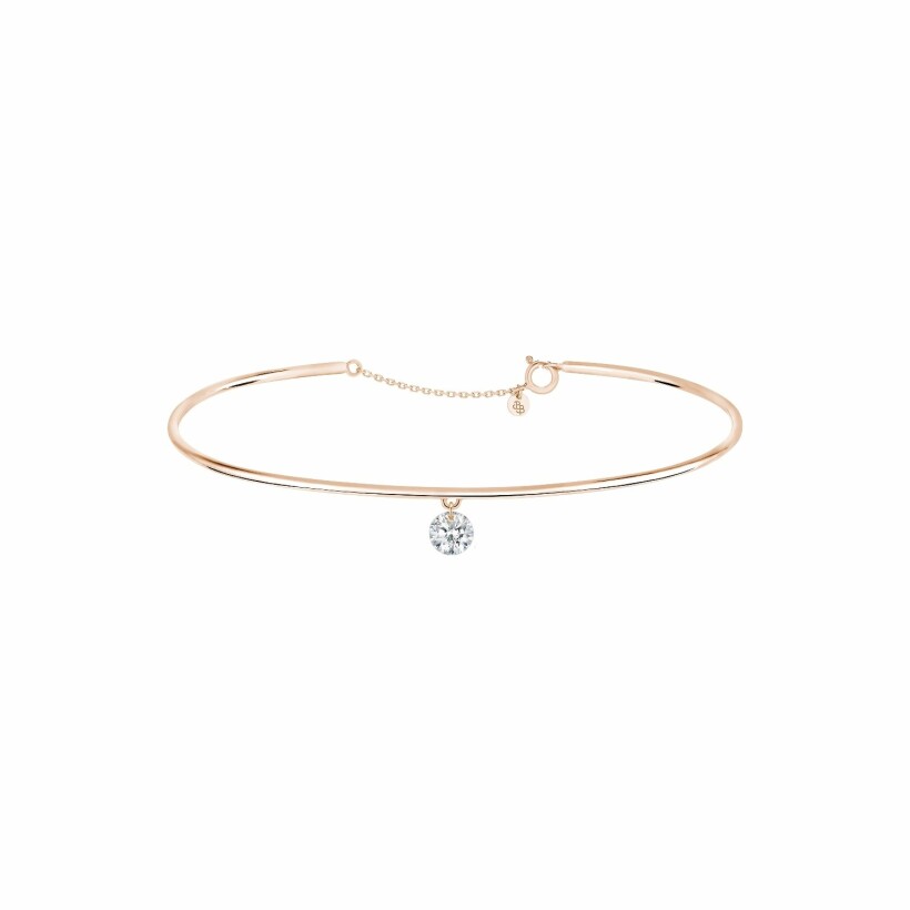 Bracelet jonc La Brune & La Blonde 360° en or rose et diamant de 0.10ct