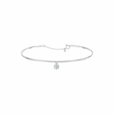 Bracelet jonc La Brune & La Blonde 360° en or blanc et diamant de 0.10ct