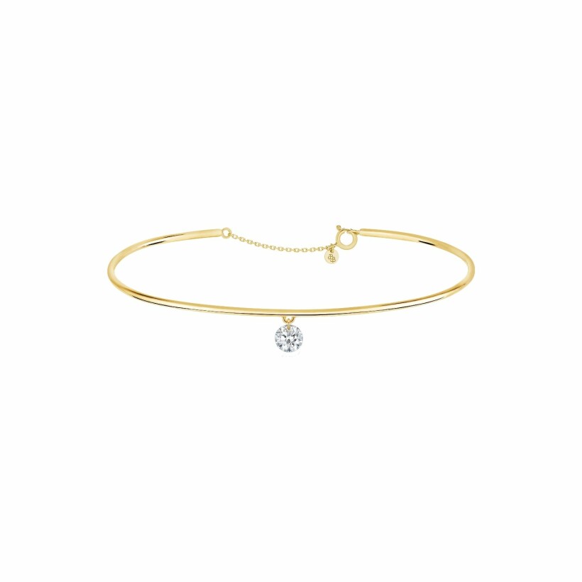 Bracelet jonc La Brune & La Blonde 360° en or jaune et diamant de 0.10ct