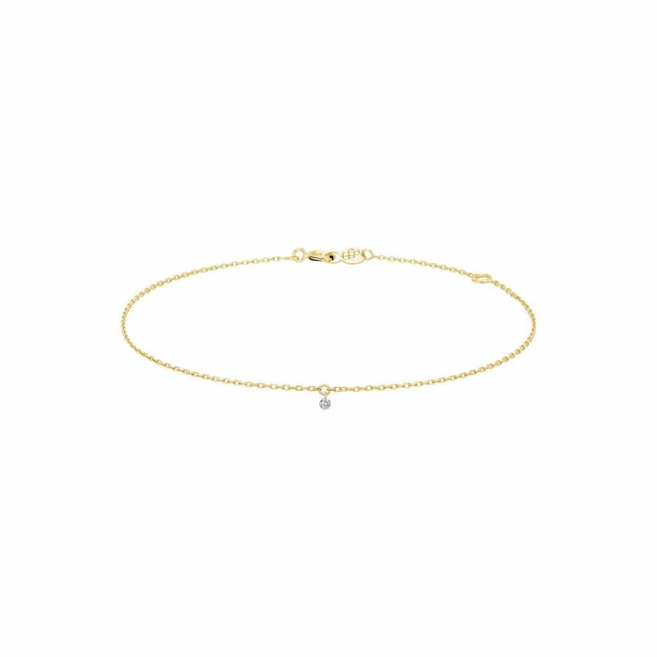 Bracelet La Brune & La Blonde 360° en or jaune et diamant de 0.07ct