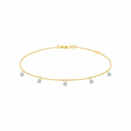 LA BRUNE & LA BLONDE 360° bracelet, yellow gold and 0.35ct diamonds