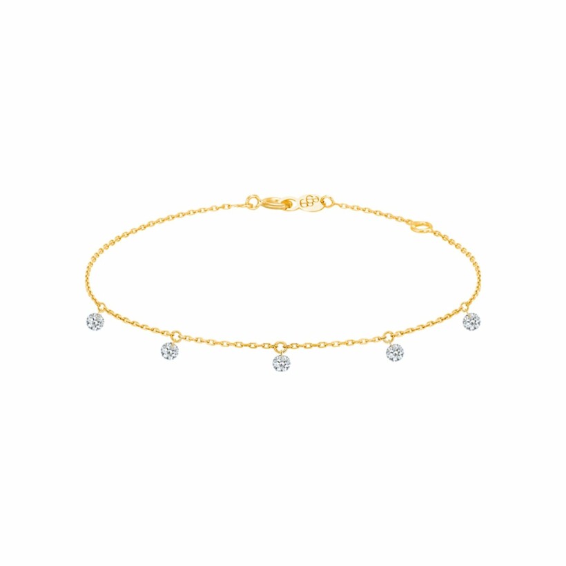 Bracelet La Brune & La Blonde 360° en or jaune et diamants de 0.35ct