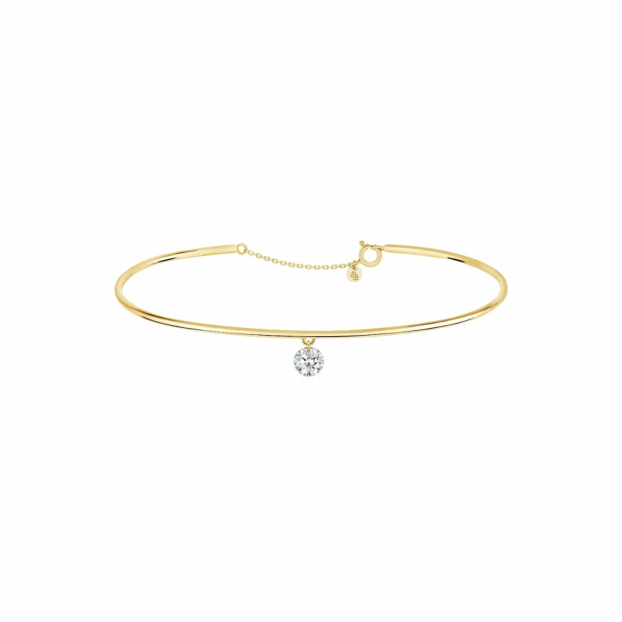 Bracelet jonc La Brune & La Blonde 360° en or jaune et diamant de 0.07ct