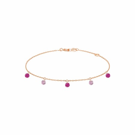 Bracelet La Brune & La Blonde CONFETTI Rose en or rose, rubis et saphirs rose de 0.65ct