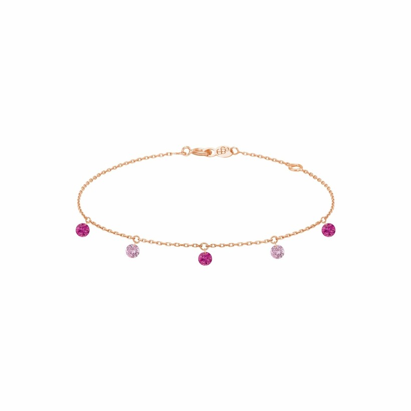 LA BRUNE & LA BLONDE CONFETTI bracelet, rose gold, rubies and and 0.65ct pink sapphires