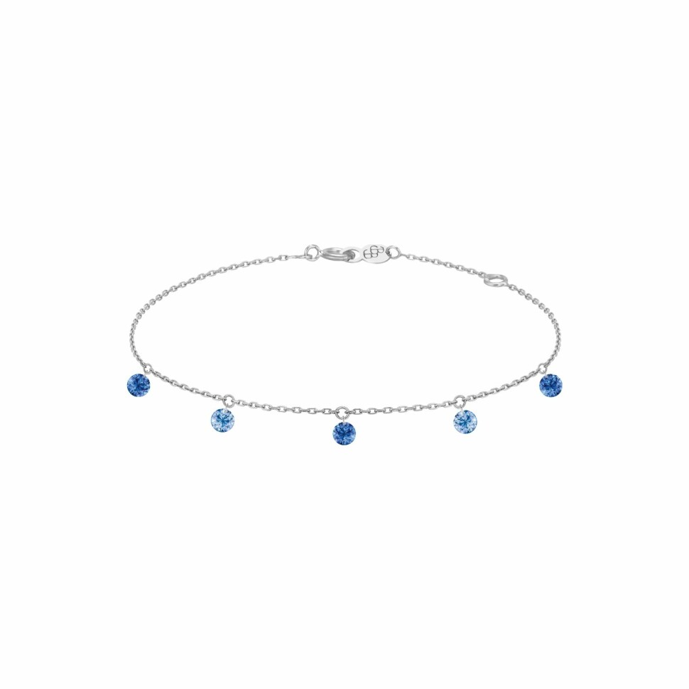 Bracelet LA BRUNE & LA BLONDE CONFETTI Bleu en or blanc et saphirs bleus de 0.65ct