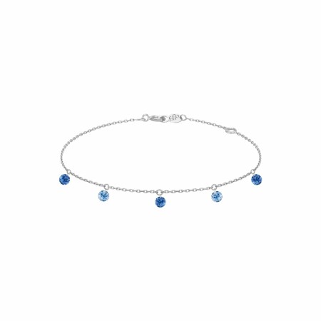 Bracelet La Brune & La Blonde CONFETTI Bleu en or blanc et saphirs bleus de 0.65ct