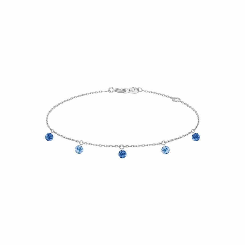 Bracelet LA BRUNE & LA BLONDE CONFETTI Bleu en or blanc et saphirs bleus de 0.65ct